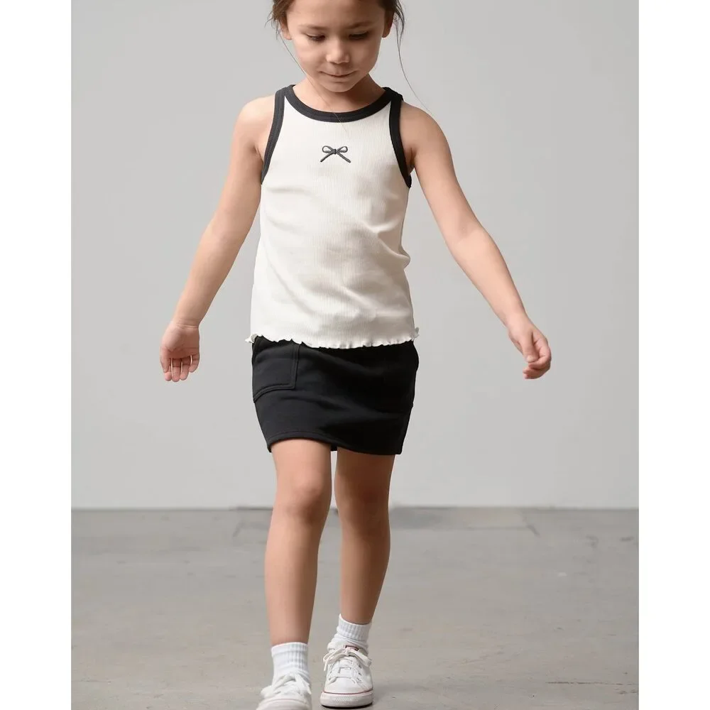Bow Ribbed Tank - Vanilla - Picture 9 of 12